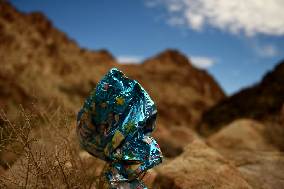 Balloon litter in the Coxcomb Mountains