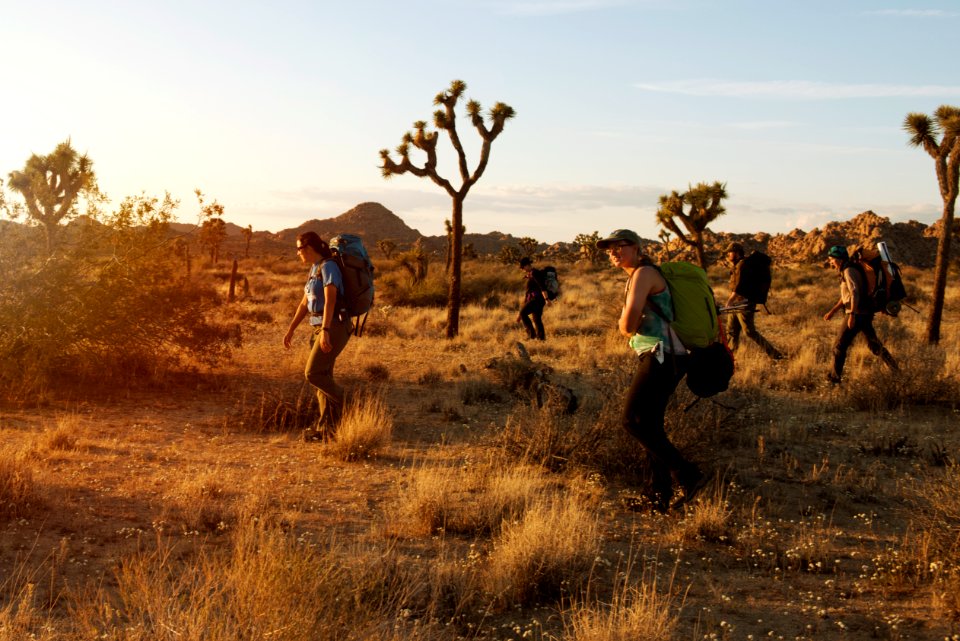 Backpackers at Sunset