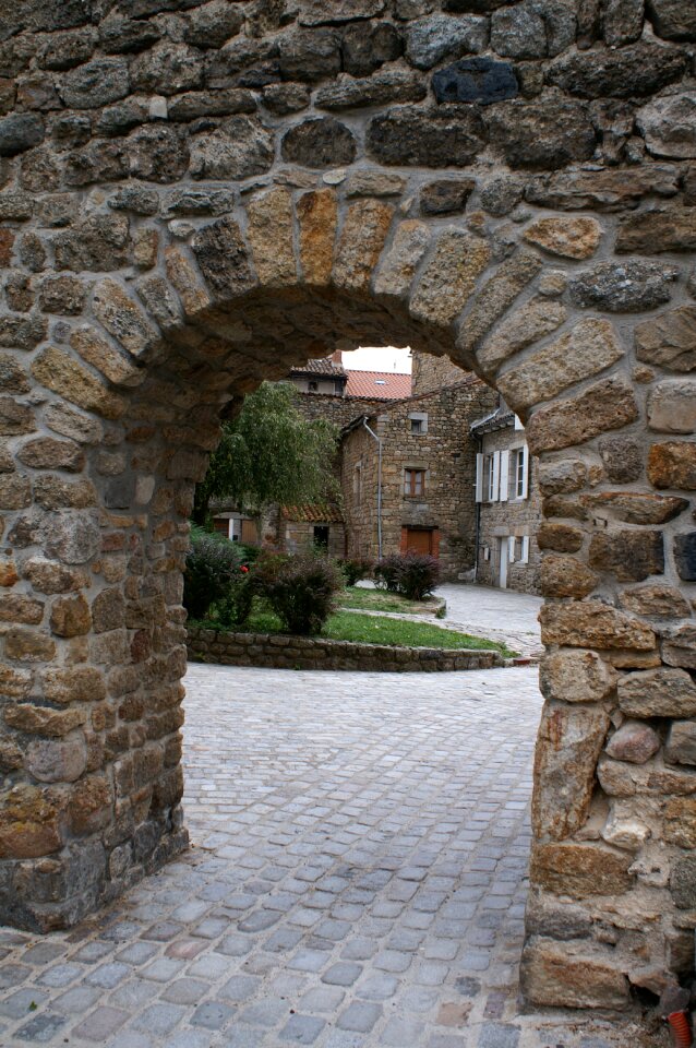 French village arch stones porch
