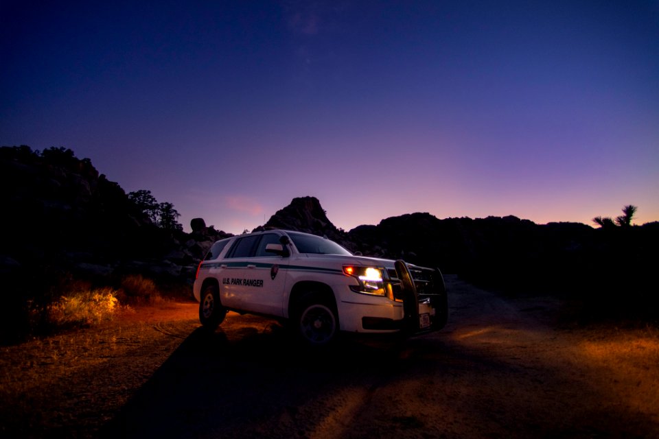 Park ranger vehicle near Lost Horse Valley