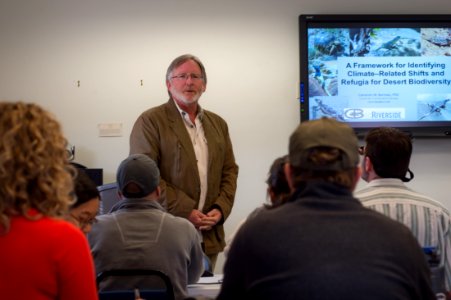 Dr. Cameron Barrows Speaks at a Climate Change Training for Joshua Tree Interpretive Rangers photo
