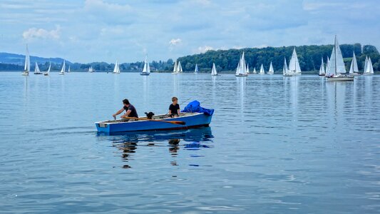 Boat sail lake photo