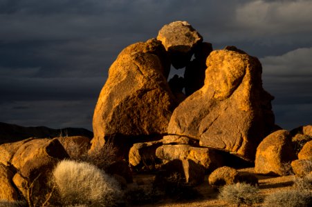 Rock Formation Glows with Sunset Light photo
