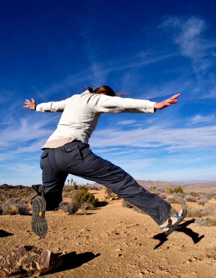 Hiker Jumping