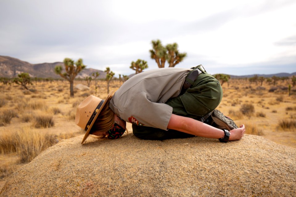 Park Ranger in Desert Tortoise Pose