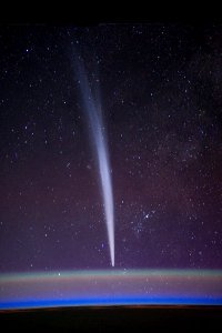 Comet Lovejoy from iss photo