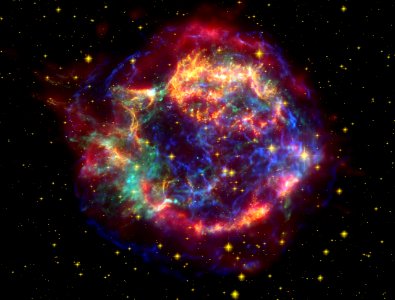 A 300-year-old supernova remnant created by the explosion of a massive star. photo