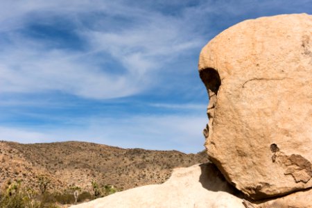 Grumpy-faced boulder in Lost Horse Valley photo