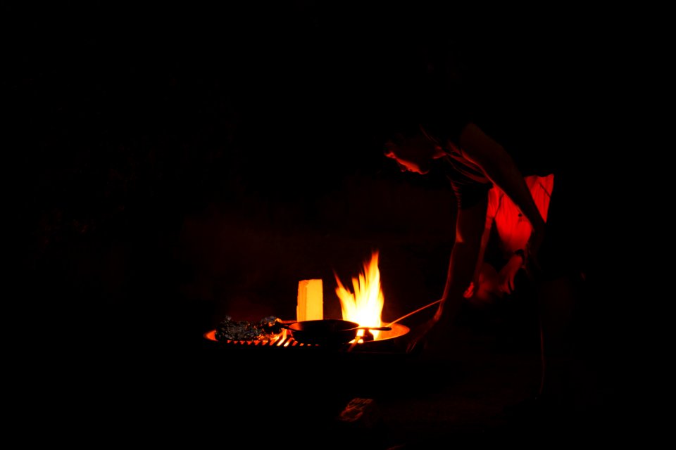 Cooking over a campfire in Jumbo Rocks Campground