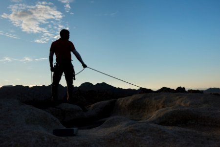 Belayer at the Top of Intersection Rock
