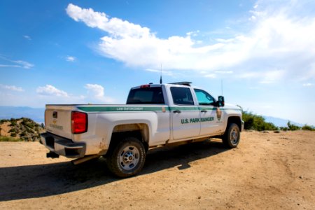 Park Ranger truck at Upper Covington Flats