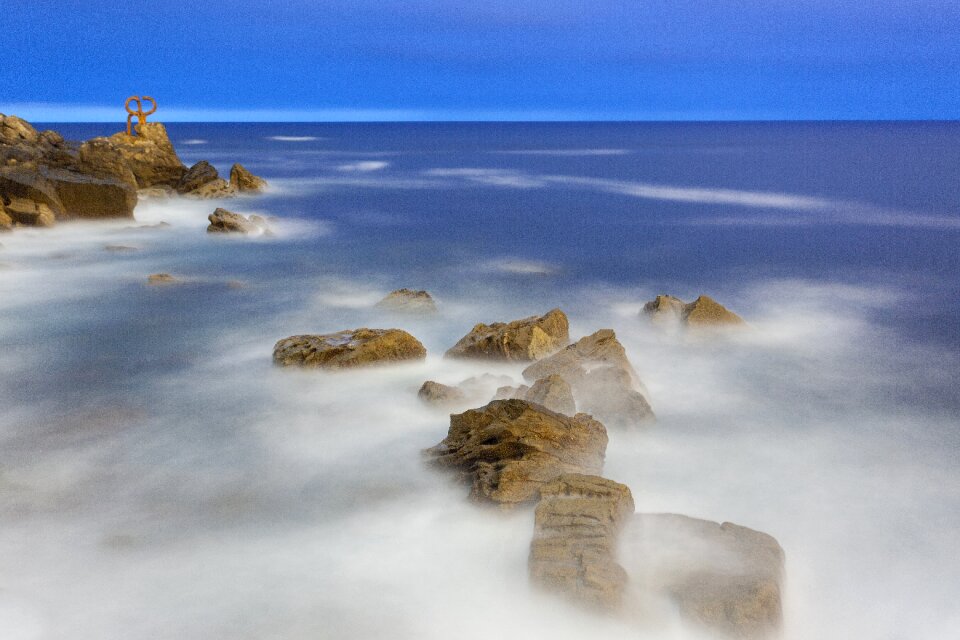 Shore rocks shutter speed