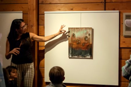 Juniper Harrower at the Black Rock Art Gallery opening