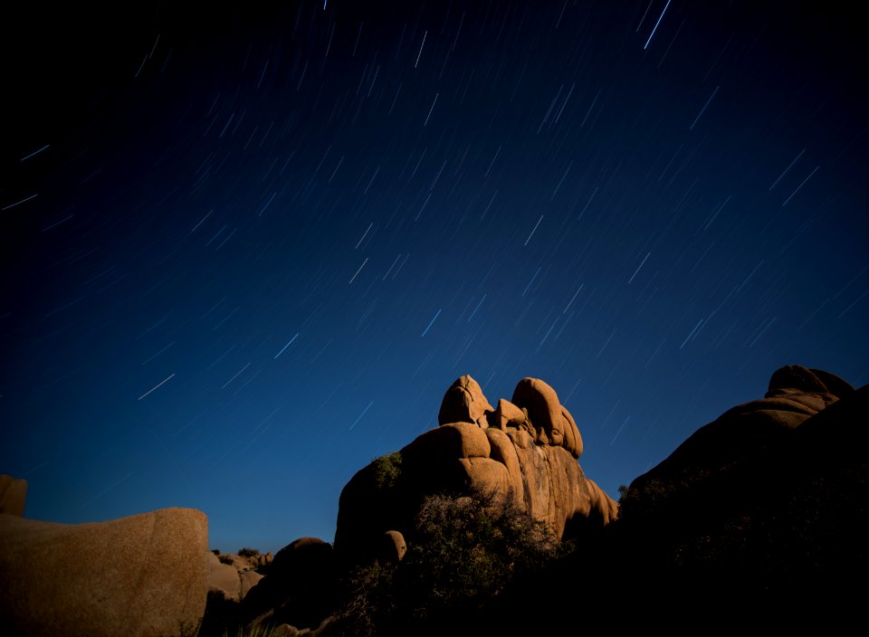 Night sky at Jumbo Rocks Campground