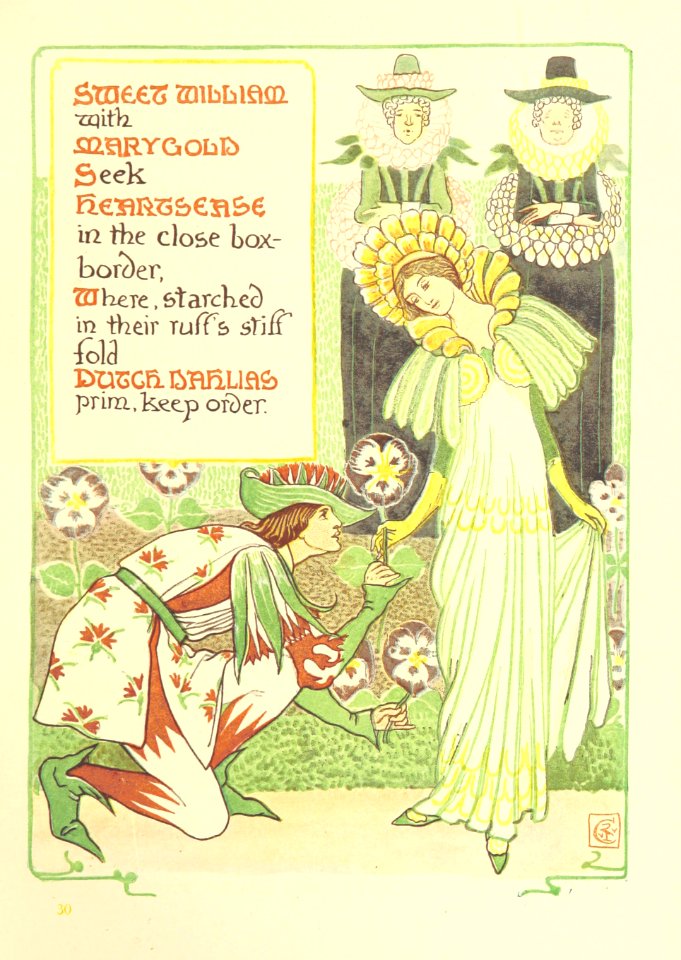 A Floral Fantasy in an Old English Garden. Set forth in verses & coloured designs