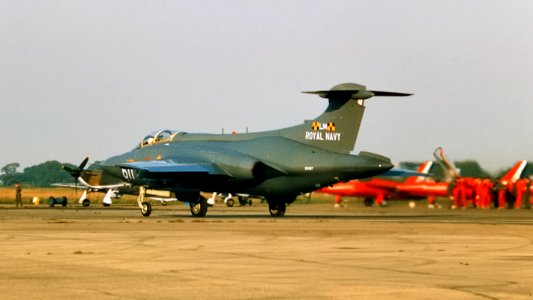 Royal Navy Blackburn Buccaneer S2 XV867 low-level strike aircraft - RAF Biggin Hill, England, 1969..