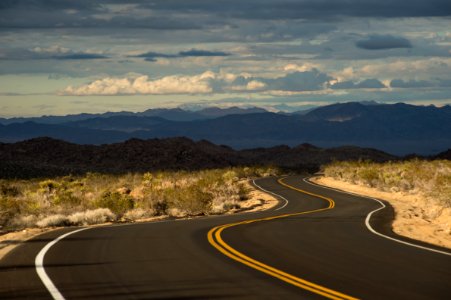 Winding Road Through Desert photo
