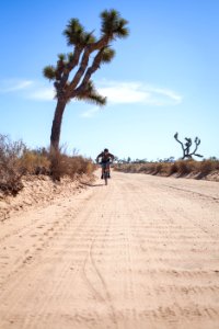 Mountain biker on Geology Tour Road photo