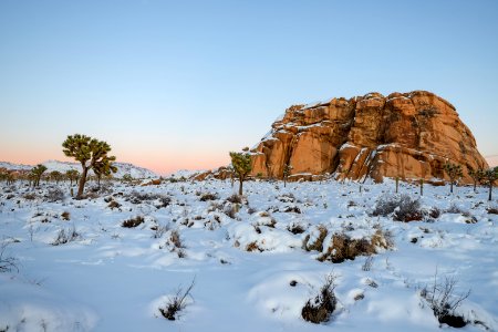 Snow and Sunset at Cyclops Rock