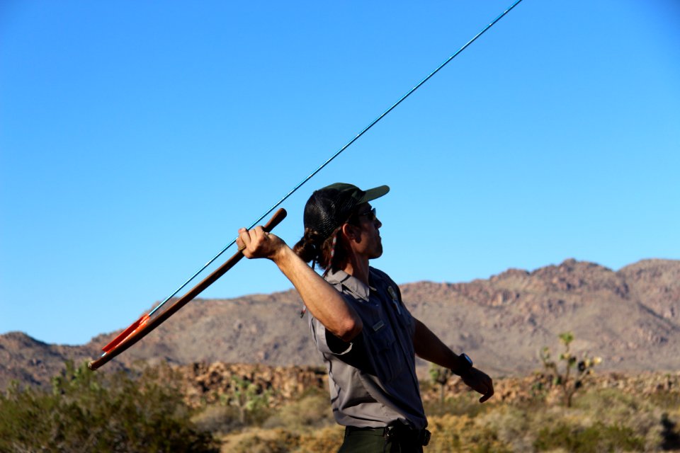 Atlatl throwing demonstration