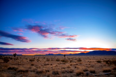 Queen Valley and Ryan Mountain at sunset photo