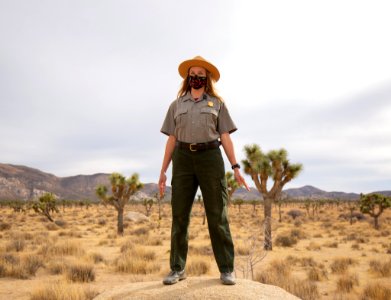 Park Ranger in Ryan Mountain Yoga Pose