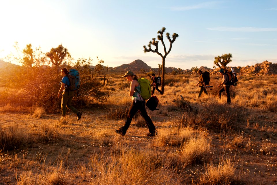 Backpackers at Sunset