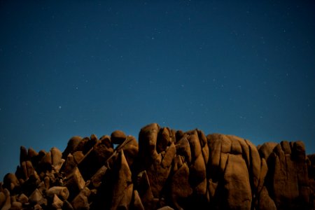 Moonlit rock formation in Jumbo Rocks Campground photo
