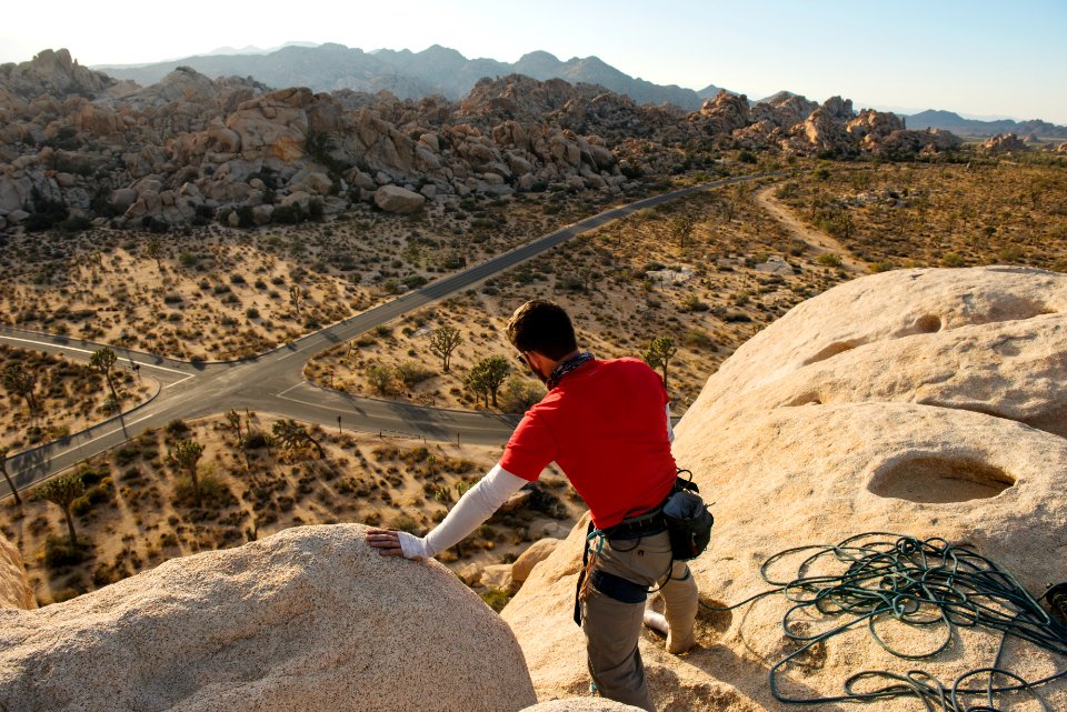 Belayer at the Top of Intersection Rock