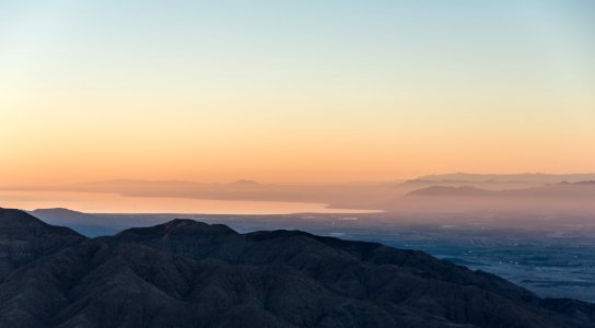 Sunrise from Keys View looking at the Salton Sea
