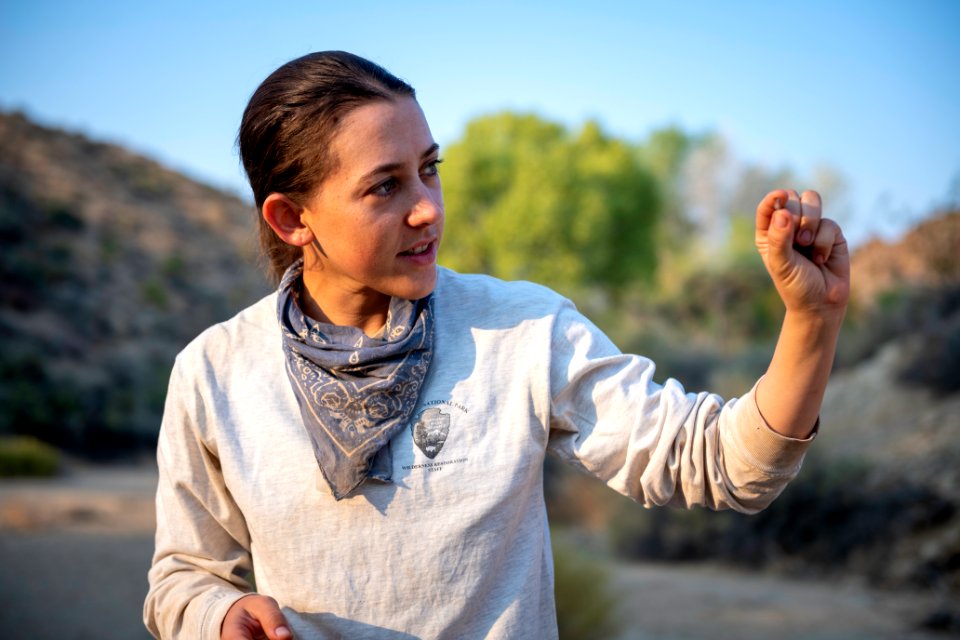 Park ranger performing archaeology surveys at Cottonwood Springs