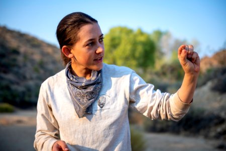 Park ranger performing archaeology surveys at Cottonwood Springs