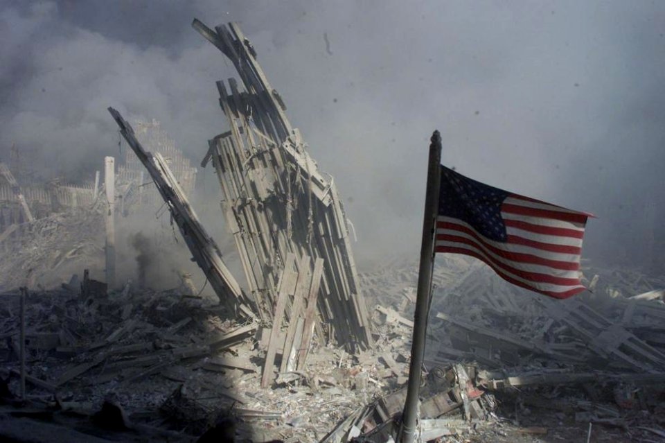 American flag flies