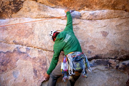 Climber steward climbing Gunsmoke photo