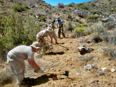 Youth Conservation Corps (YCC) interns doing trail construction on the Lost Horse Mine Trail photo