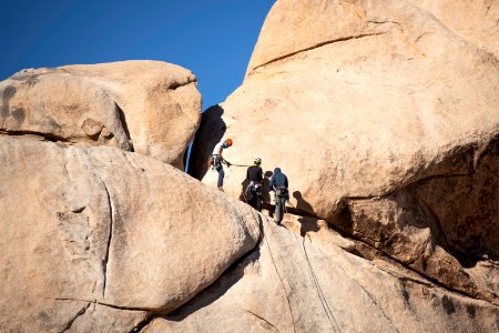Rock climbers in Hidden Valley Campground photo