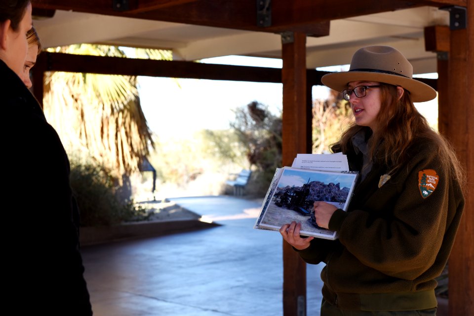 Patio talk with Park Ranger
