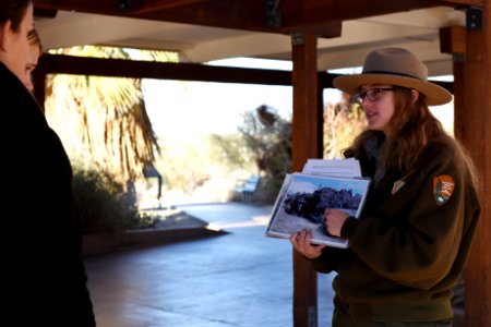 Patio talk with Park Ranger