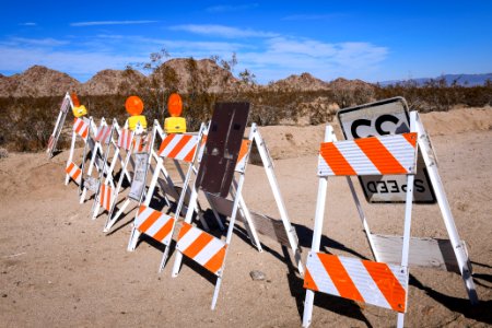 Road closure signs photo