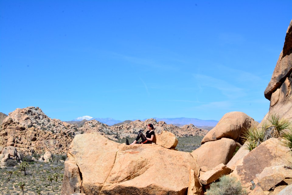 A park visitor enjoying the view of San Gorgonio