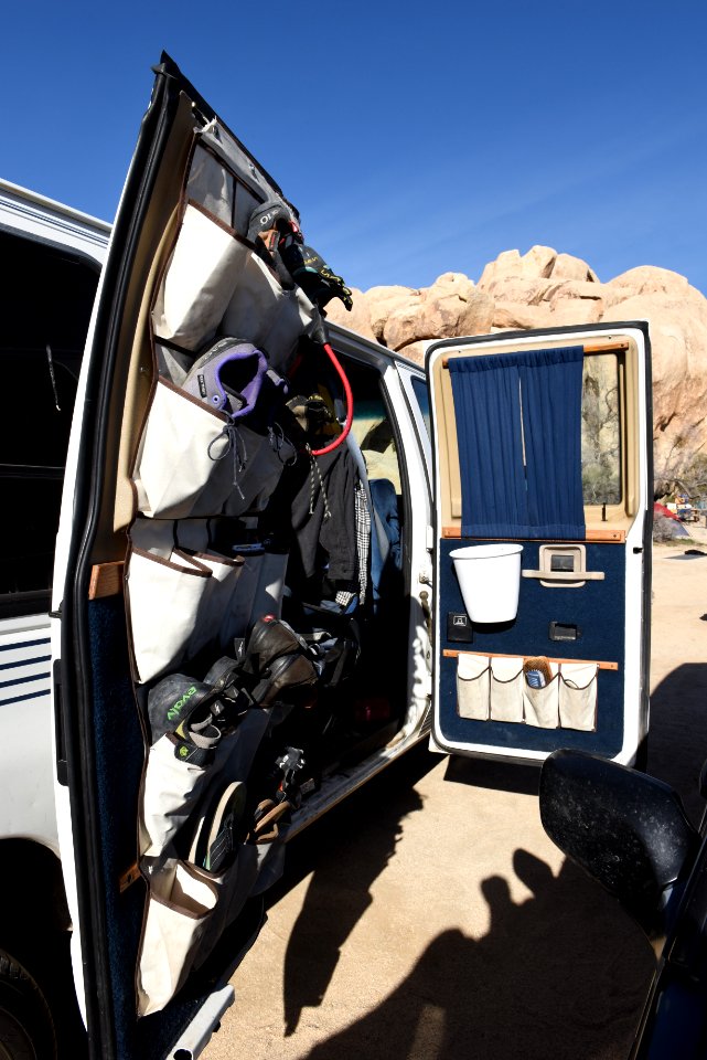 Organized Climbing Shoes in Van