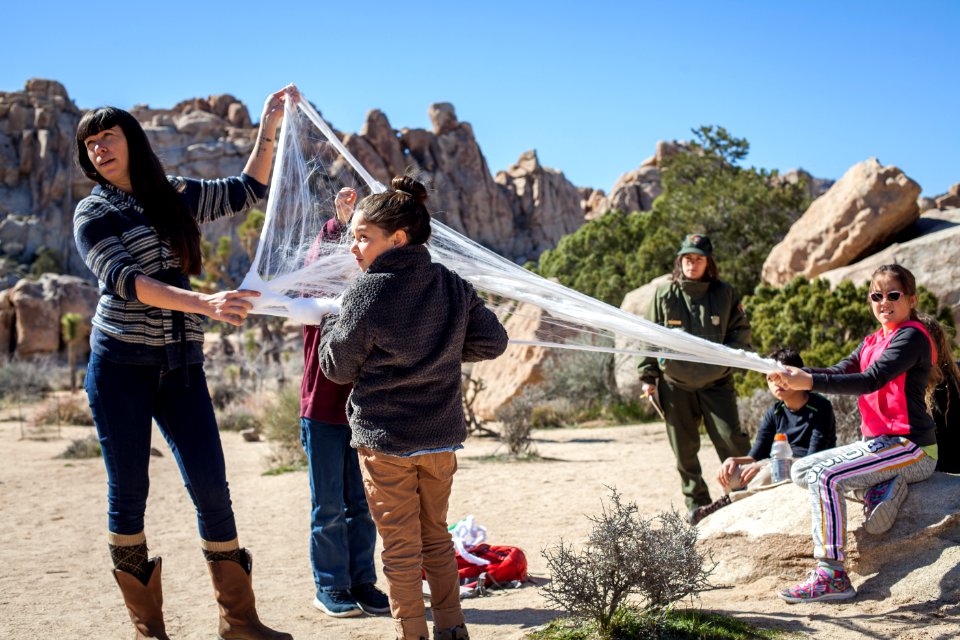Artist in Residence Juniper Harrower with field trip