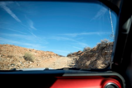 Black Eagle Mine Road from inside a 4WD vehicle