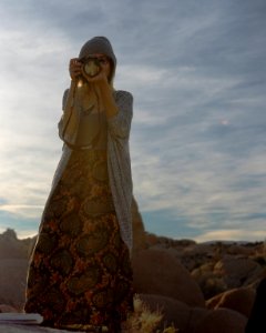 Photographer at sunset