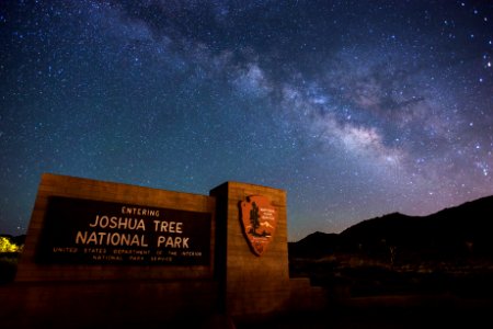 Night Sky and Entrance Sign photo