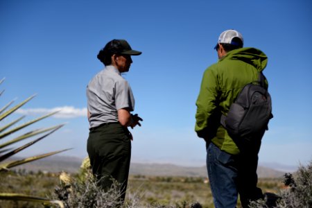 Ranger speaks to visitor