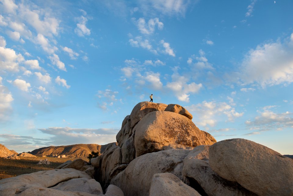 Visitor Scrambling at Hidden Valley Campground