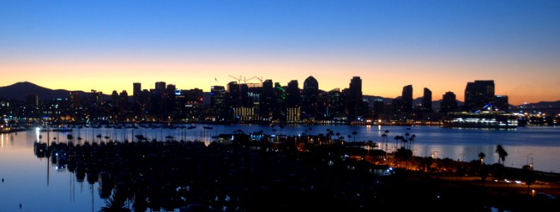 San Diego Skyline Dawn Panorama photo