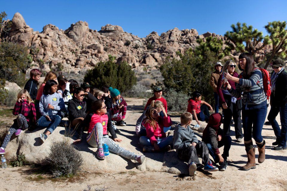 Artist in Residence Juniper Harrower with field trip