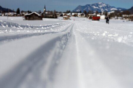Snow lane cross-country ski trail snow groove